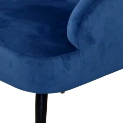 Wohnen Sessel<Retro Sessel in Blau Samt & Schwarz - Didesco