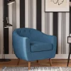 Wohnen Sessel<Retro Sessel in Blau und Walnuss Braun - Enlina