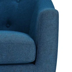 Wohnen Sessel<Retro Sessel in Blau und Walnuss Braun - Enlina