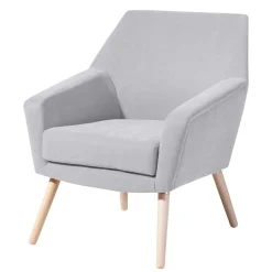 Wohnen Sessel<Retro Sessel in Silbergrau Velours - Desaros
