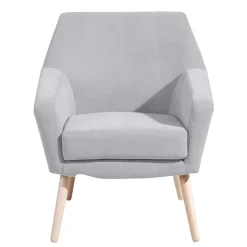 Wohnen Sessel<Retro Sessel in Silbergrau Velours - Desaros
