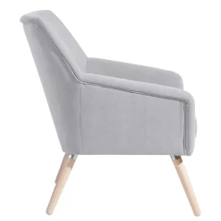 Wohnen Sessel<Retro Sessel in Silbergrau Velours - Desaros