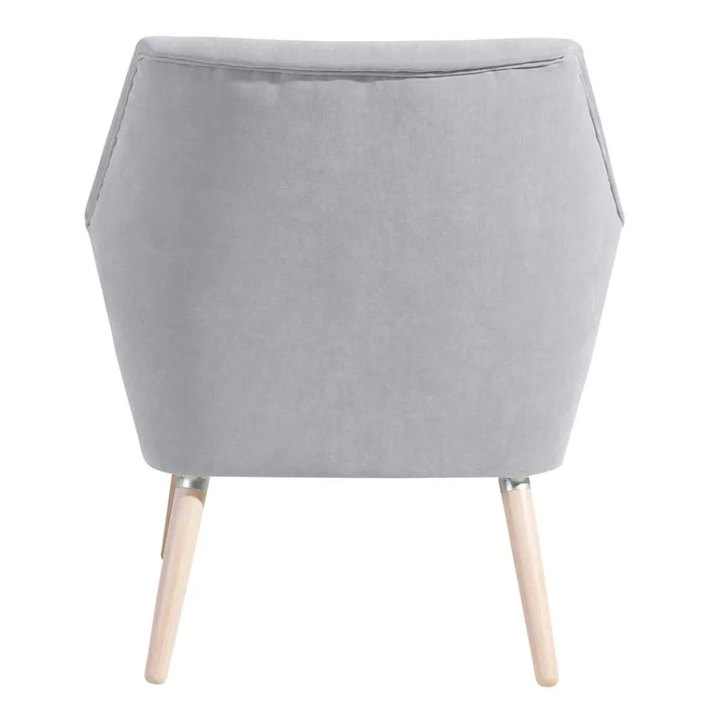 Wohnen Sessel<Retro Sessel in Silbergrau Velours - Desaros