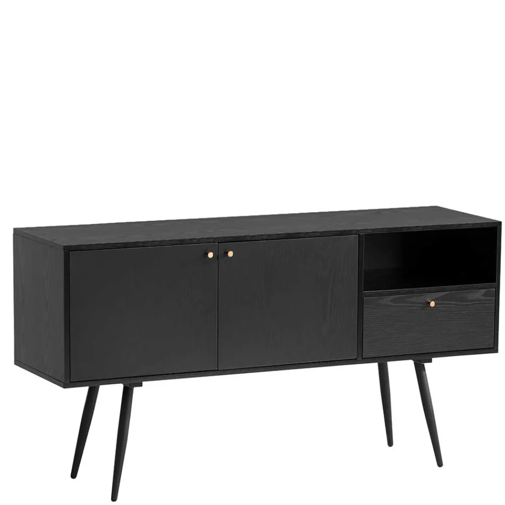 Wohnen Sideboards<Retro Sideboard in Schwarz - Flair
