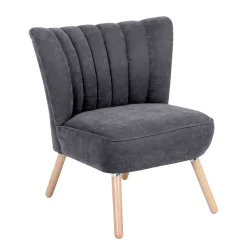 Wohnen Sessel<Retro Style Sessel in Anthrazit Velours - Valentino