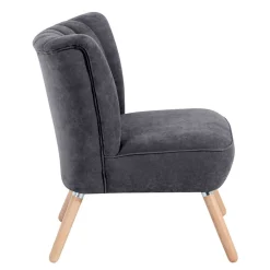 Wohnen Sessel<Retro Style Sessel in Anthrazit Velours - Valentino