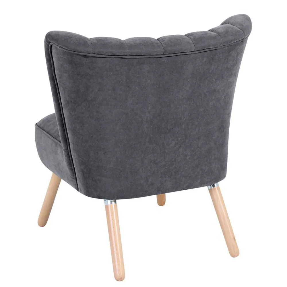 Wohnen Sessel<Retro Style Sessel in Anthrazit Velours - Valentino