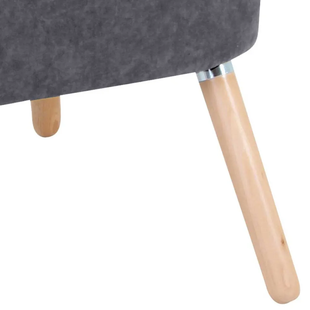 Wohnen Sessel<Retro Style Sessel in Anthrazit Velours - Valentino