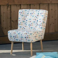 Wohnen Sessel<Retro Style Sessel mit gemustertem Stoffbezug - Veressa
