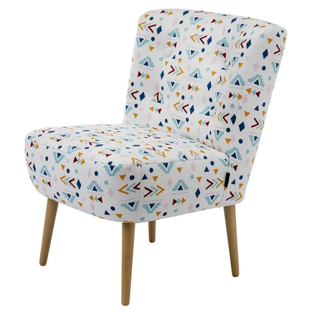 Wohnen Sessel<Retro Style Sessel mit gemustertem Stoffbezug - Veressa