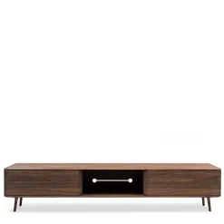 Wohnen Tv & Hifi-Möbel|Lowboards<Retro TV Element aus Nussbaum Massivholz - Rivossa