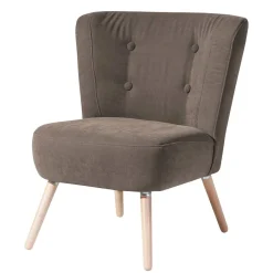 Wohnen Sessel<Retro Velourssessel in Beigegrau - Florida
