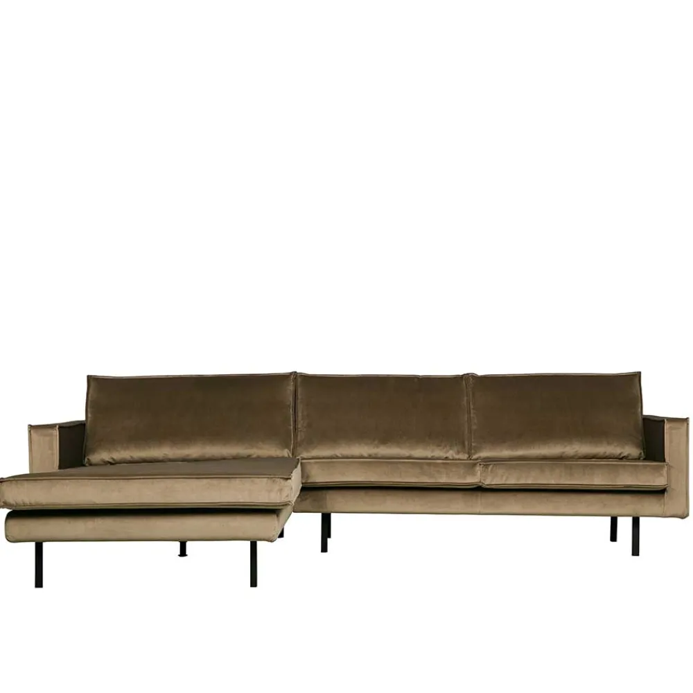 Wohnen Sofas<Retro Velvet Ecksofa in Taupe - Museo