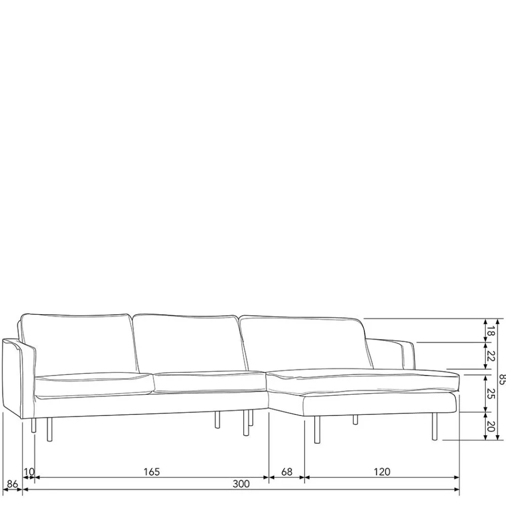 Wohnen Sofas<Retro Velvet Ecksofa in Taupe - Museo