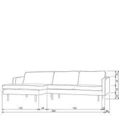 Wohnen Sofas<Retro Velvet Ecksofa in Taupe - Museo