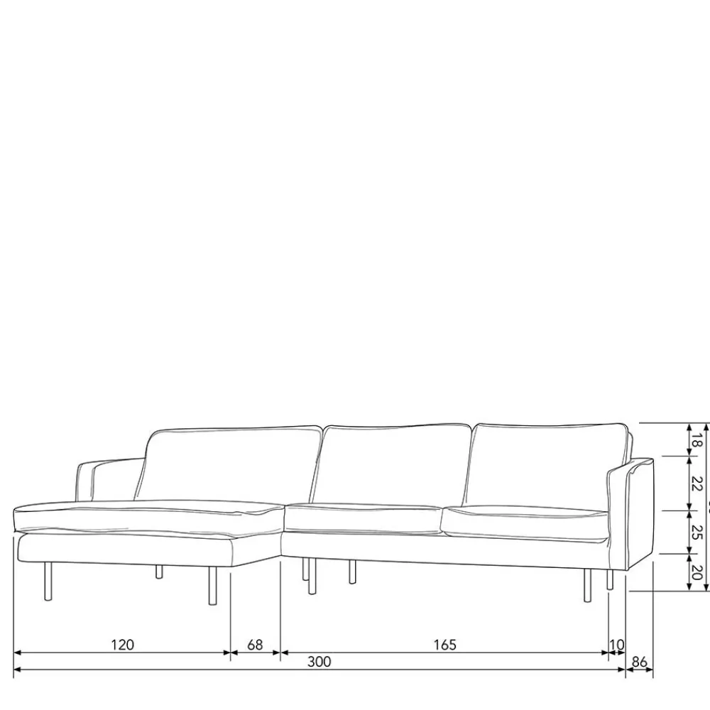 Wohnen Sofas<Retro Velvet Ecksofa in Taupe - Museo