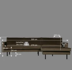 Wohnen Sofas<Retro Velvet Ecksofa in Taupe - Museo