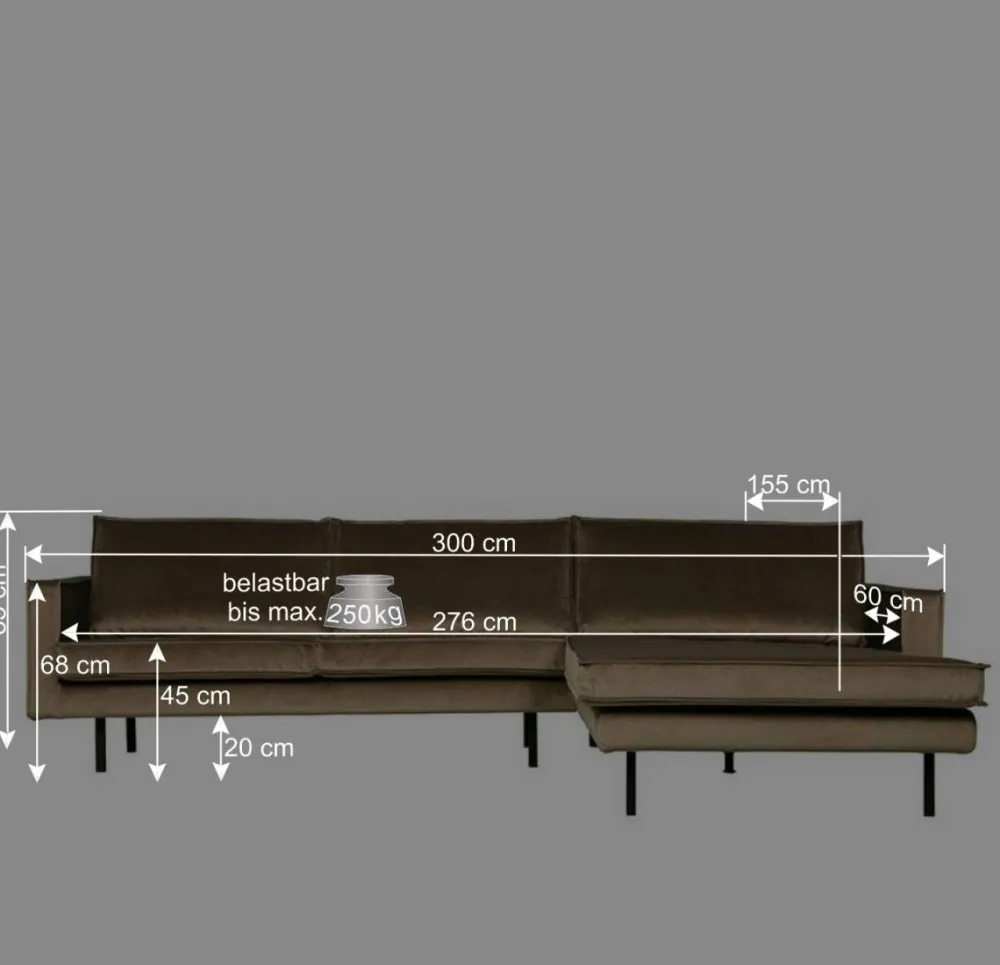 Wohnen Sofas<Retro Velvet Ecksofa in Taupe - Museo
