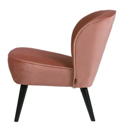 Wohnen Sessel<Retro Vintage Sessel in Altrosa Samt - Ventura