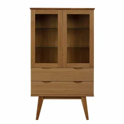 Wohnen Vitrinen|Schränke<Retro Vitrine in Eichefarben - Number