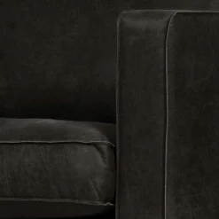 Wohnen Sessel<Retro Würfel-Sessel mit Recyclingleder - Avonita