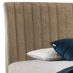 Wohnen Betten<Retrodesign Boxspringbett in Beige Velours - Hannah