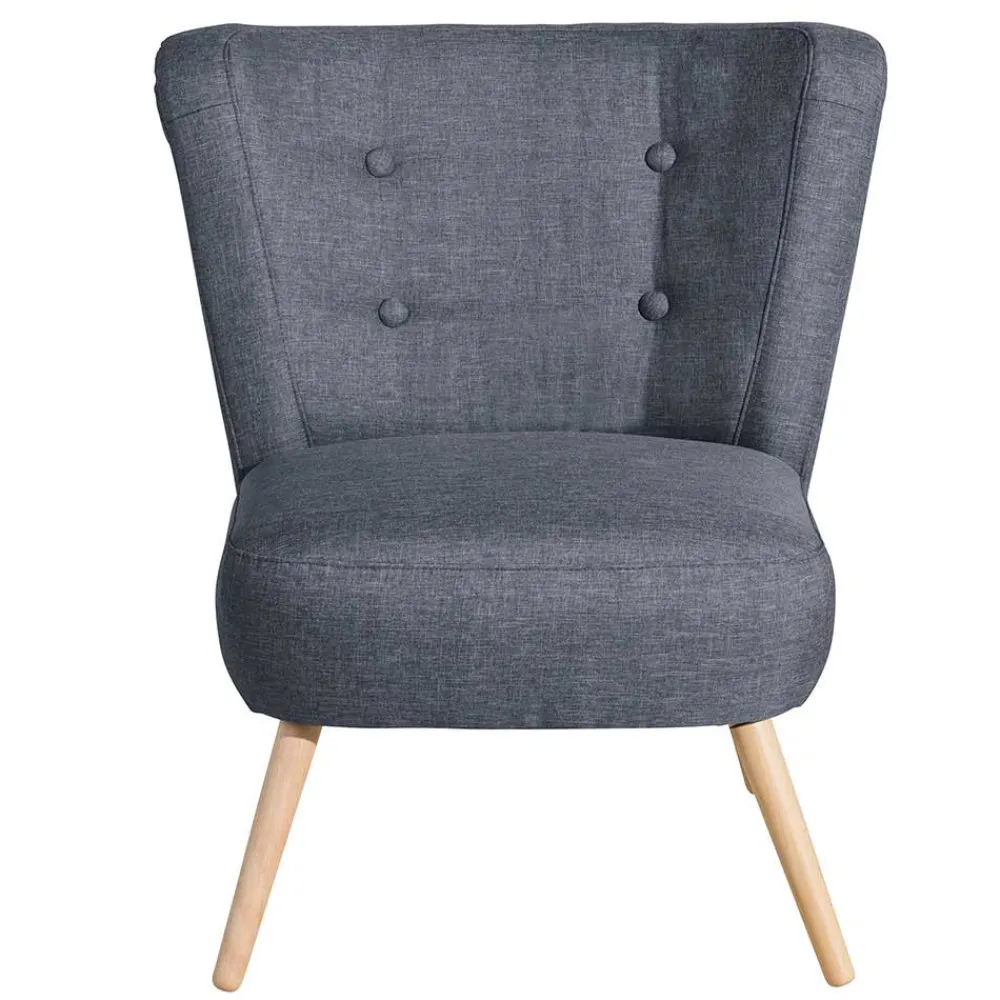 Wohnen Sessel<Retro-Sessel in Jeansblau Stoff - Florida