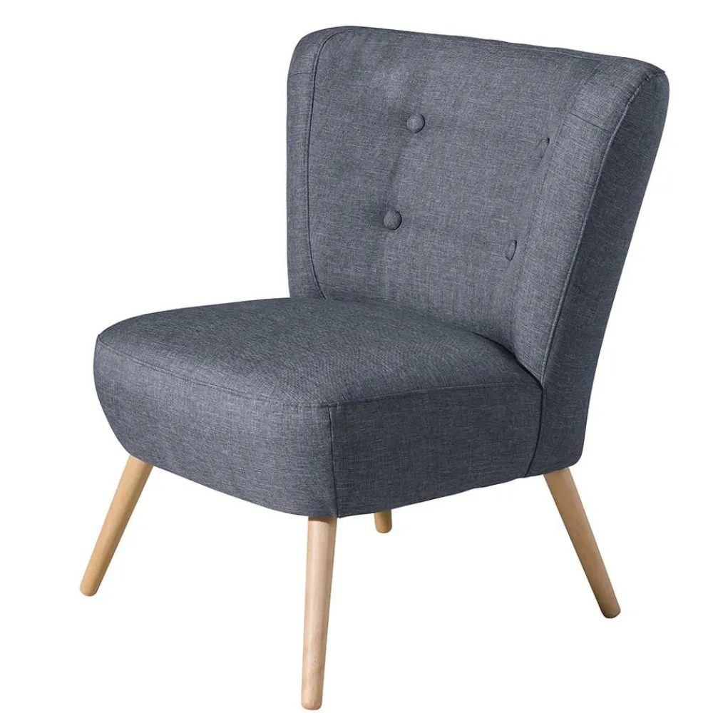 Wohnen Sessel<Retro-Sessel in Jeansblau Stoff - Florida