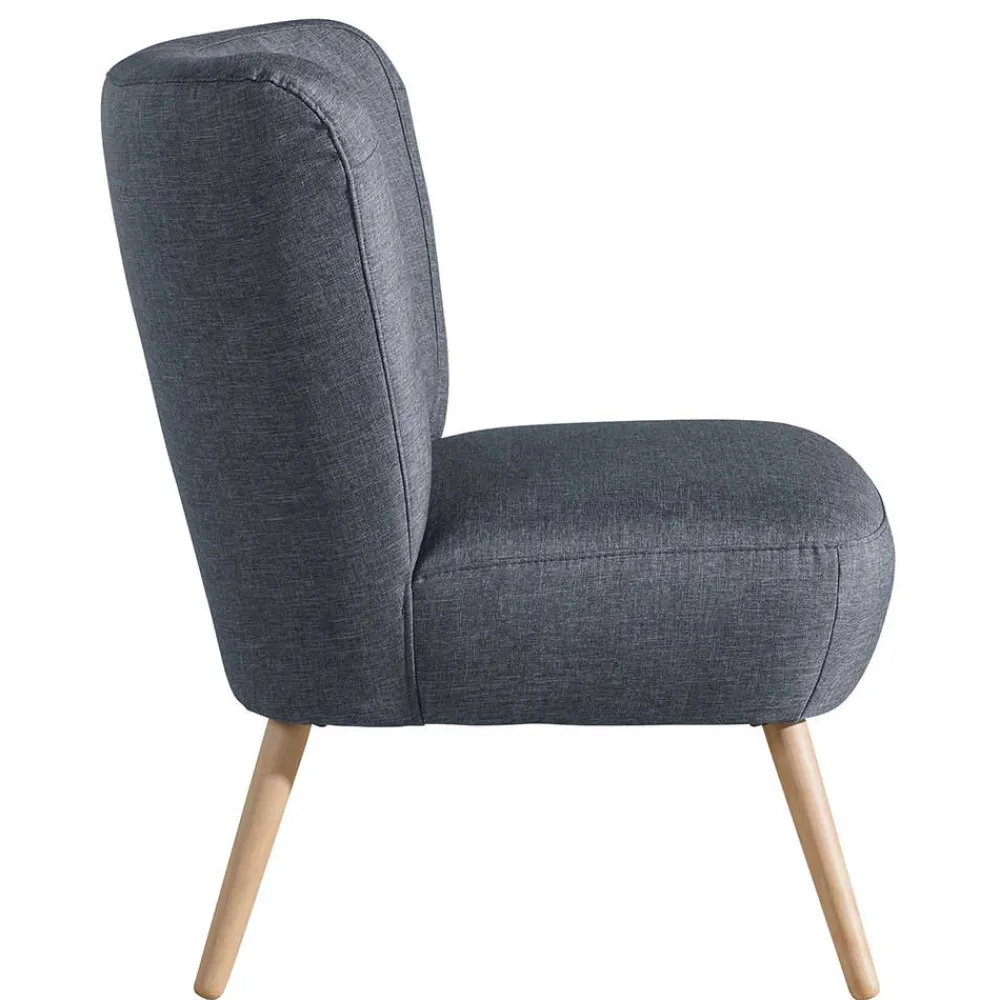 Wohnen Sessel<Retro-Sessel in Jeansblau Stoff - Florida