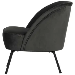 Wohnen Sessel<Retrosessel in Schwarz mit Samtbezug - Betty