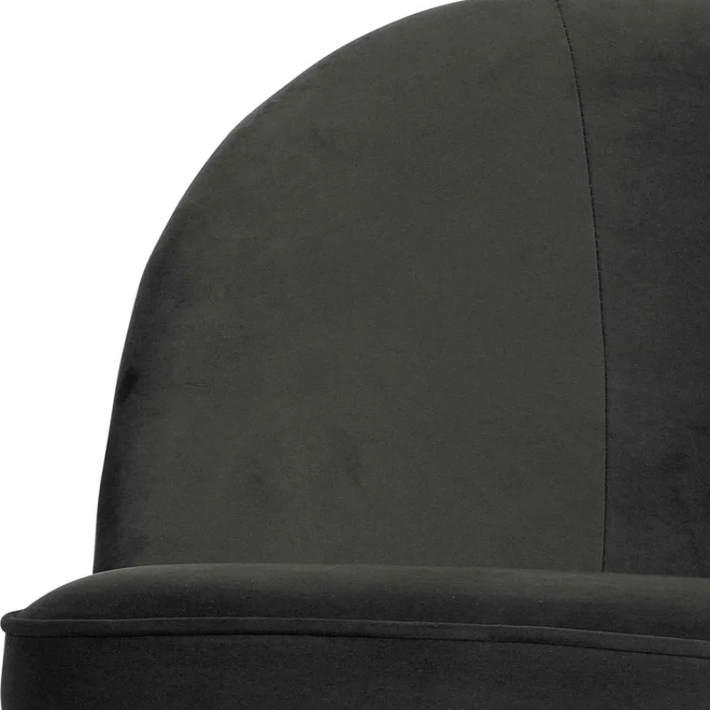 Wohnen Sessel<Retrosessel in Schwarz mit Samtbezug - Betty