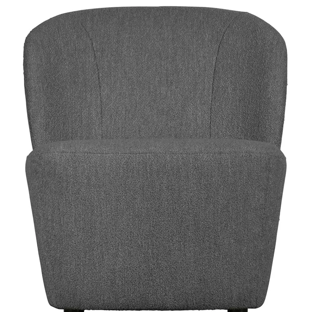 Wohnen Sessel<Retrostil Sessel aus Boucle-Stoff Dunkelgrau - Negro