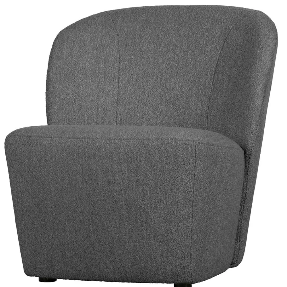 Wohnen Sessel<Retrostil Sessel aus Boucle-Stoff Dunkelgrau - Negro