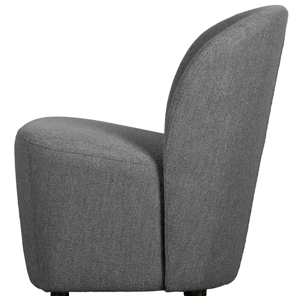 Wohnen Sessel<Retrostil Sessel aus Boucle-Stoff Dunkelgrau - Negro