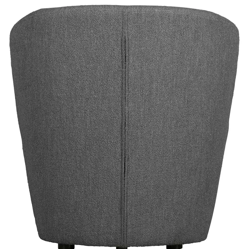 Wohnen Sessel<Retrostil Sessel aus Boucle-Stoff Dunkelgrau - Negro