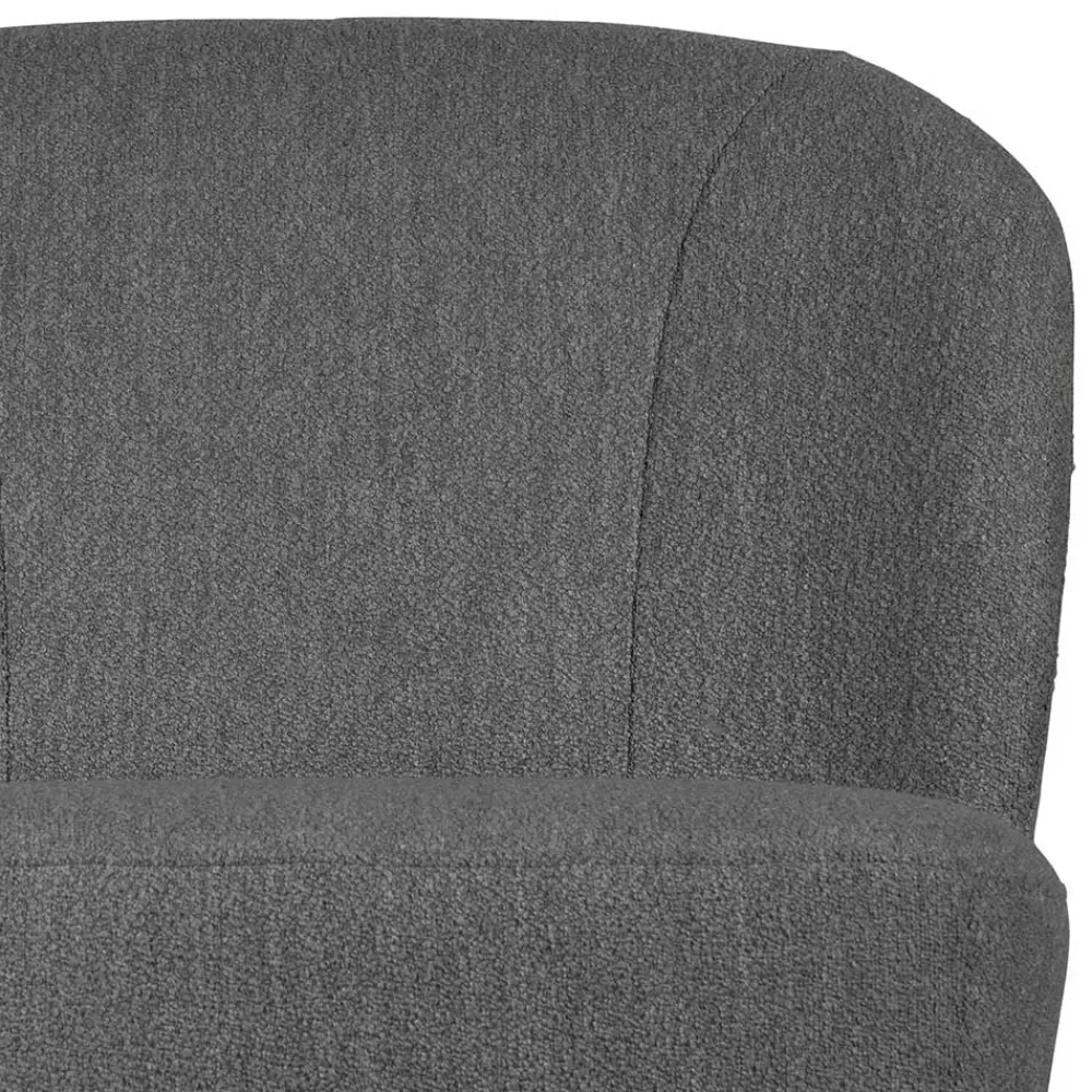 Wohnen Sessel<Retrostil Sessel aus Boucle-Stoff Dunkelgrau - Negro