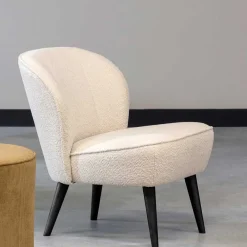 Wohnen Sessel<Retrostil Teddy Sessel in Creme - Castilla