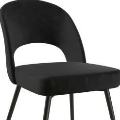 Wohnen Stühle<Retrostuhl in Schwarz Samt - Magan