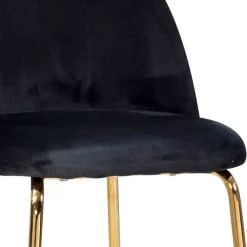 Wohnen Hocker|Stühle<Retrostyle Barstuhl in Schwarz und Gold - Chiosma (2er Set)