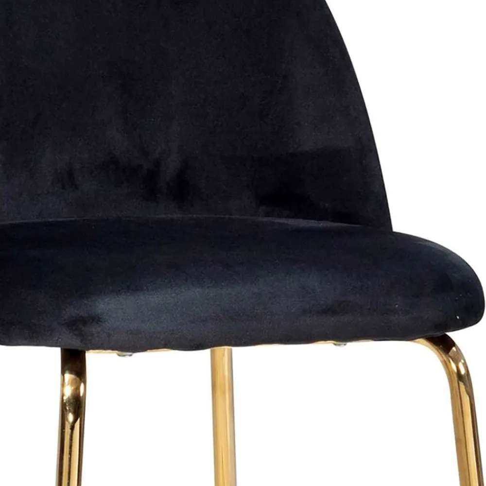 Wohnen Hocker|Stühle<Retrostyle Barstuhl in Schwarz und Gold - Chiosma (2er Set)