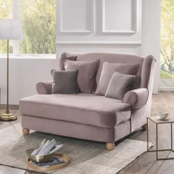 Wohnen Sessel<Rosa Komfortsessel mit Fußhocker - Garcia