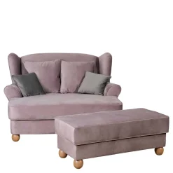 Wohnen Sessel<Rosa Komfortsessel mit Fußhocker - Garcia