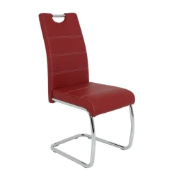 Wohnen Sessel|Stühle<Rote Stühle mit Kunstlederbezug - Karina (Set)