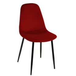 Wohnen Stühle<Roter Schalenstuhl mit Samtbezug - Yetarra (4er Set)