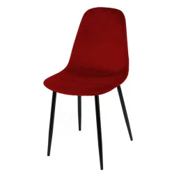 Wohnen Stühle<Roter Schalenstuhl mit Samtbezug - Yetarra (4er Set)