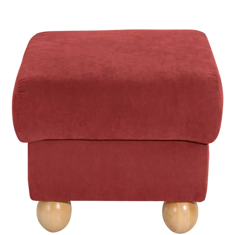 Wohnen Sessel<Roter Sessel mit Ohren aus Velours - Jamey