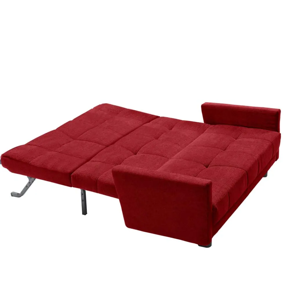 Wohnen Betten|Sofas<Rotes Schlafsofa mit Flachgewebe Bezug - Singuaro
