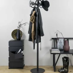 Wohnen Garderoben<Runde Design Standgarderobe mit 5 Haken - Oladrios