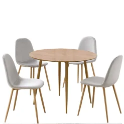 Wohnen Sitzgruppe<Runde Essgruppe mit Schalenstühlen - Fabiola (fünfteilig)