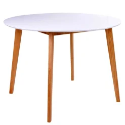 Wohnen Sitzgruppe<Runde Scandi Essgruppe in Weiß - Alberello (fünfteilig)